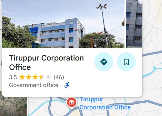 Map: Tiruppur City Municipal Corporation